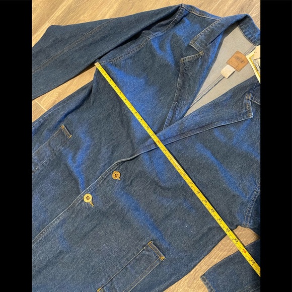 Vintage 1991 Sierra West Denim Maxi Jacket Oversized Medium NWT 🌿 - Picture 6 of 7